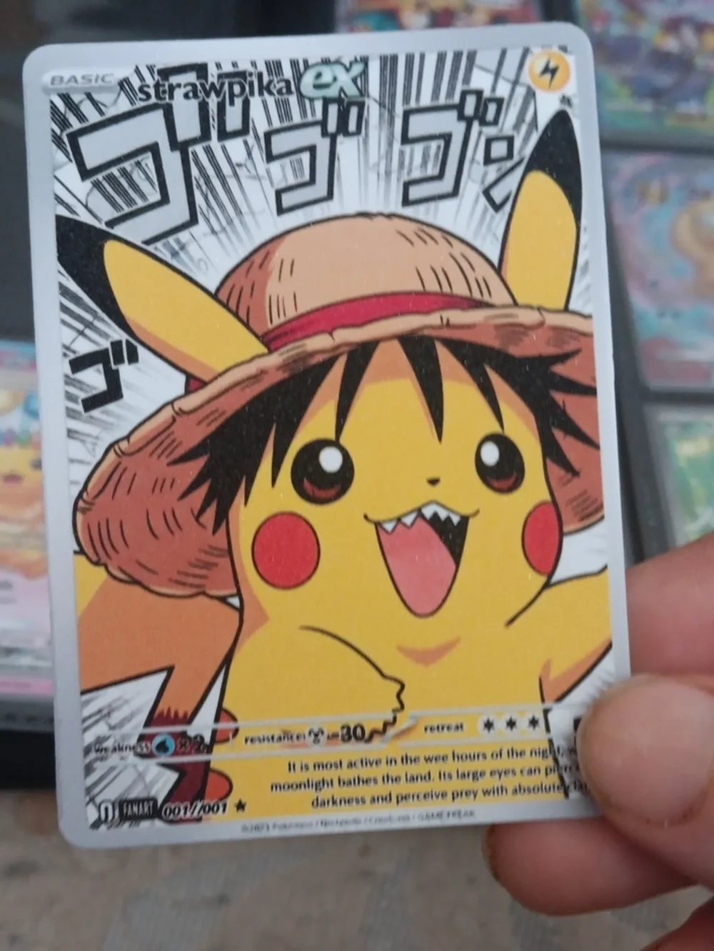 Pikachu x Luffy Mashup Pokémon Card - Yellow